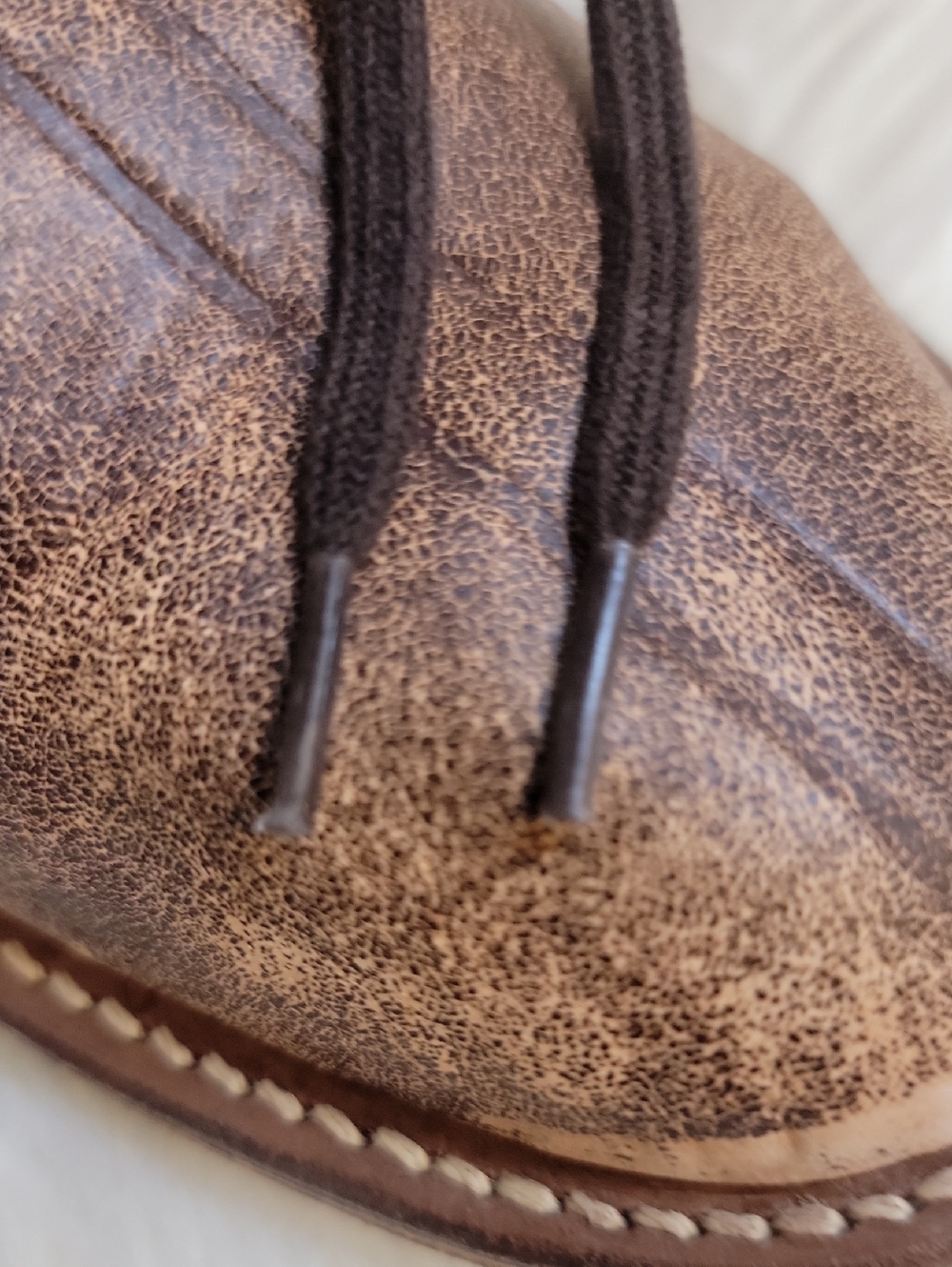Boxcar Distressed Brown Lace-Up Leather Ankle Boots - Picture 11 of 11